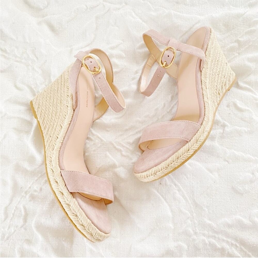Stuart Weitzman Teddi suede espadrille wedge sandals Size 9.5 - Picture 6 of 13